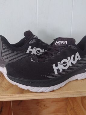 8.5M/10W HOKA Mach 5 Running Shoes Lightweight Trail Sneakers Black White